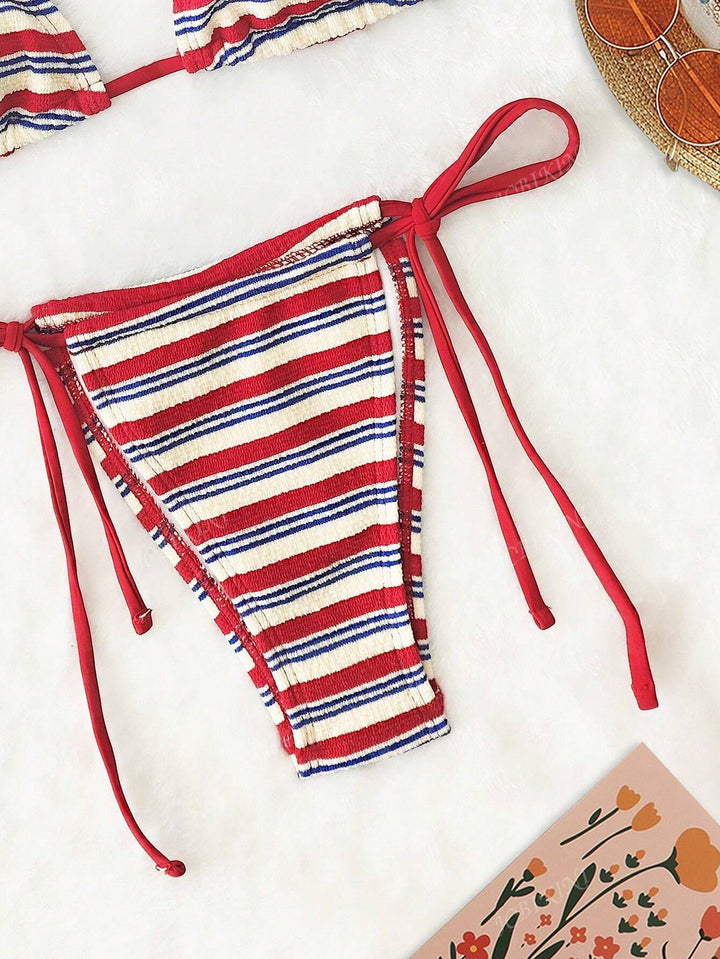 Damen Triangel-Bikini mit buntem Streifenmuster Echo Archiv