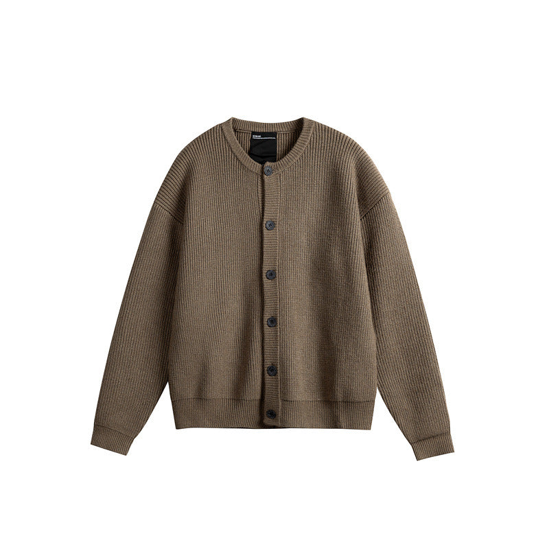 Damen Oversize-Rippenstrick-Cardigan mit Rundhals und durchgehender Knopfleiste Echoarchiv
