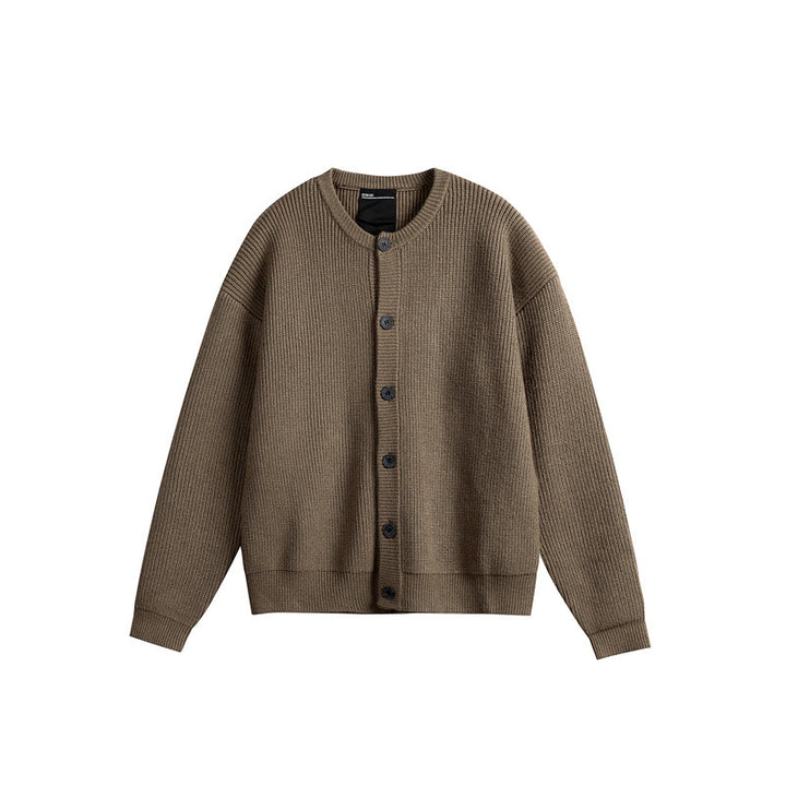 Damen Oversize-Rippenstrick-Cardigan mit Rundhals und durchgehender Knopfleiste Echoarchiv