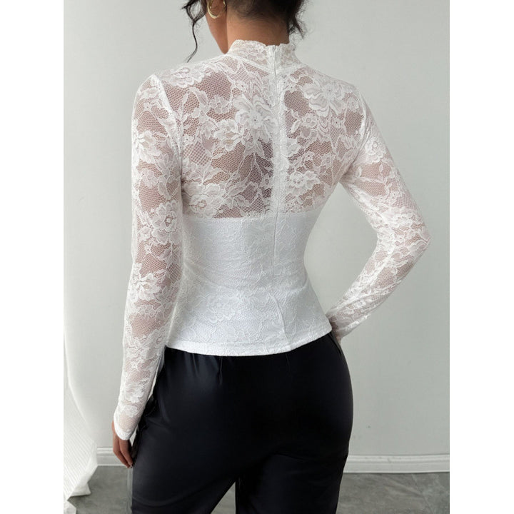 Damen Spitzenbody mit elegantem Stehkragen und langem Arm Echo Archiv