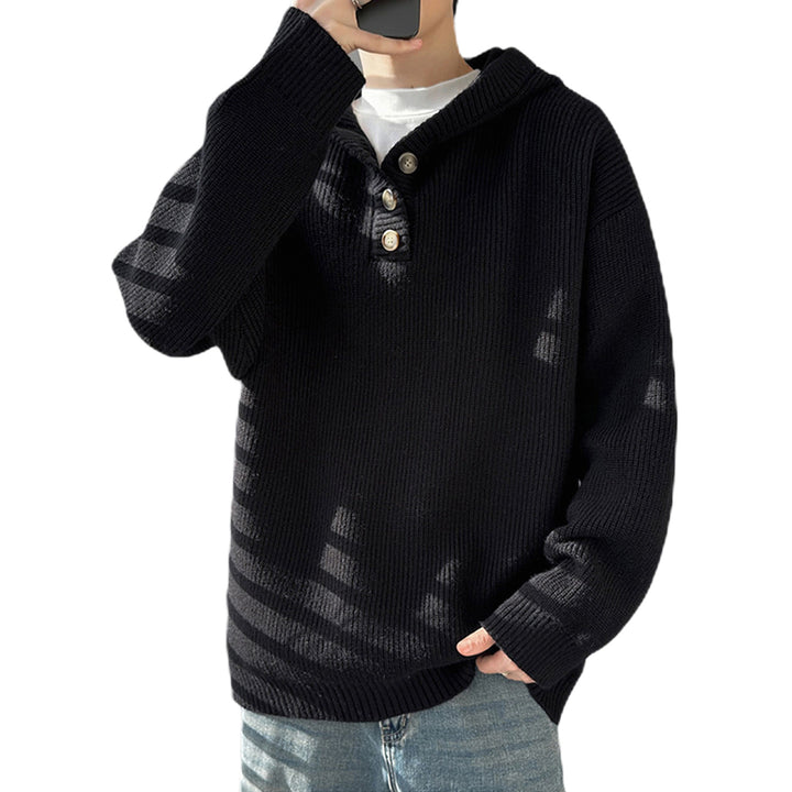 Herren Gemütlicher Hoodie mit Knopfdetails und Rippenstruktur Echo Archiv