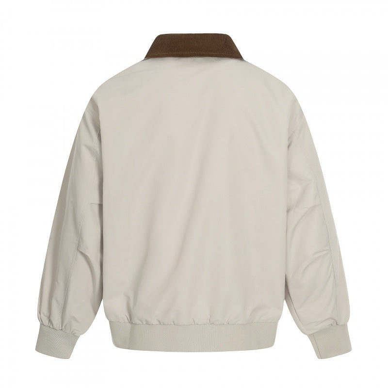 Herren Harrington-Jacke mit Cordkragen, geripptem Saum und dezenter Frontzipper Echo Archiv