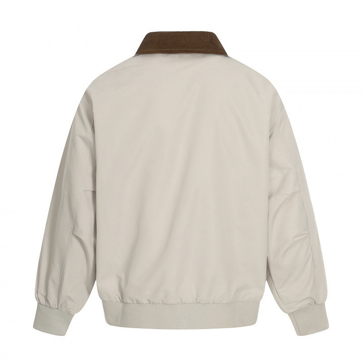 Herren Harrington-Jacke mit Cordkragen, geripptem Saum und dezenter Frontzipper Echo Archiv