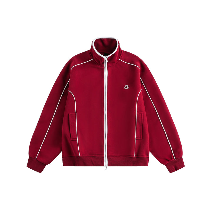 Damen Oversize-Sweatjacke mit Stehkragen und Zwei-Wege-Reißverschluss Echoarchiv