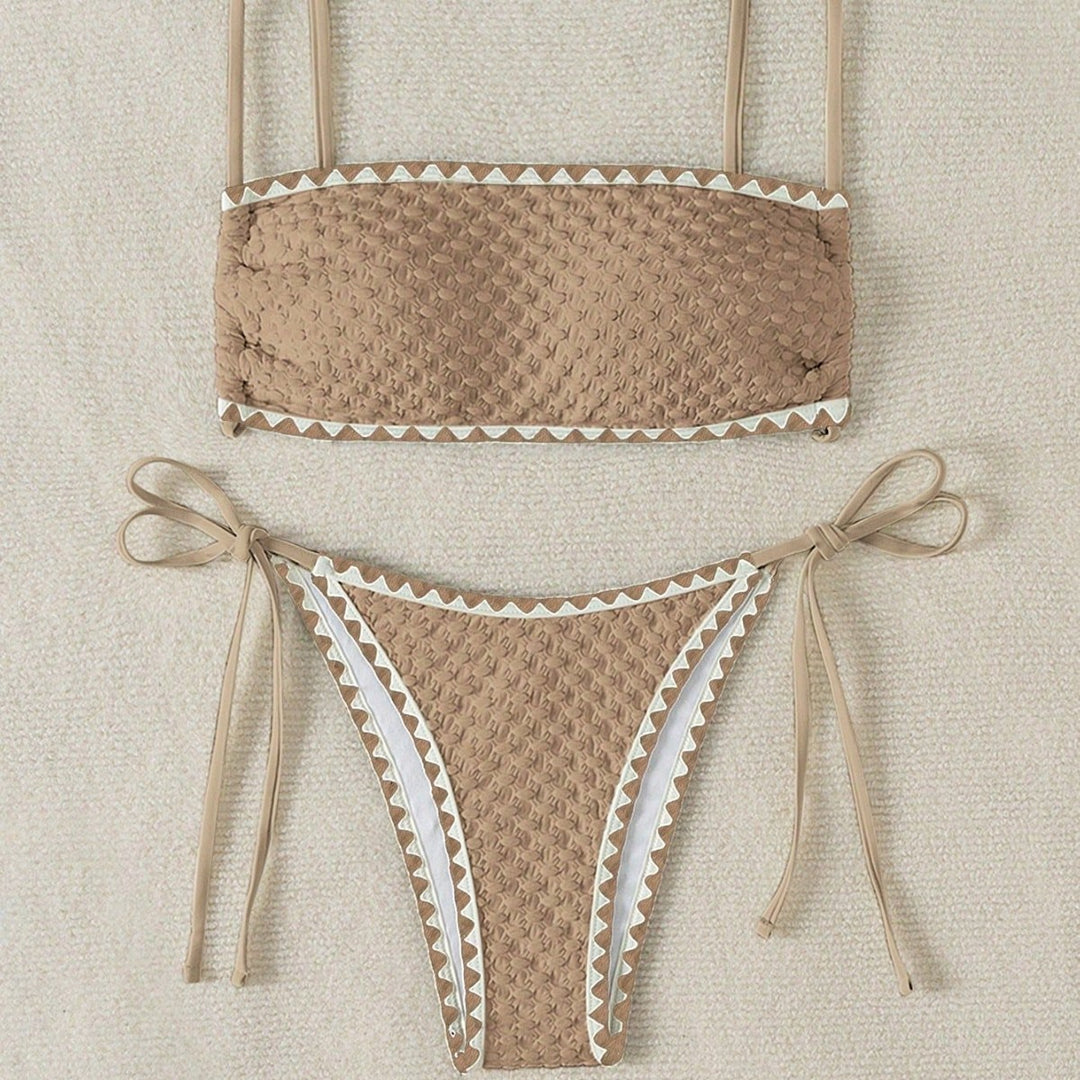 Damen Geripptes Bandeau-Bikinioberteil Echo Archiv