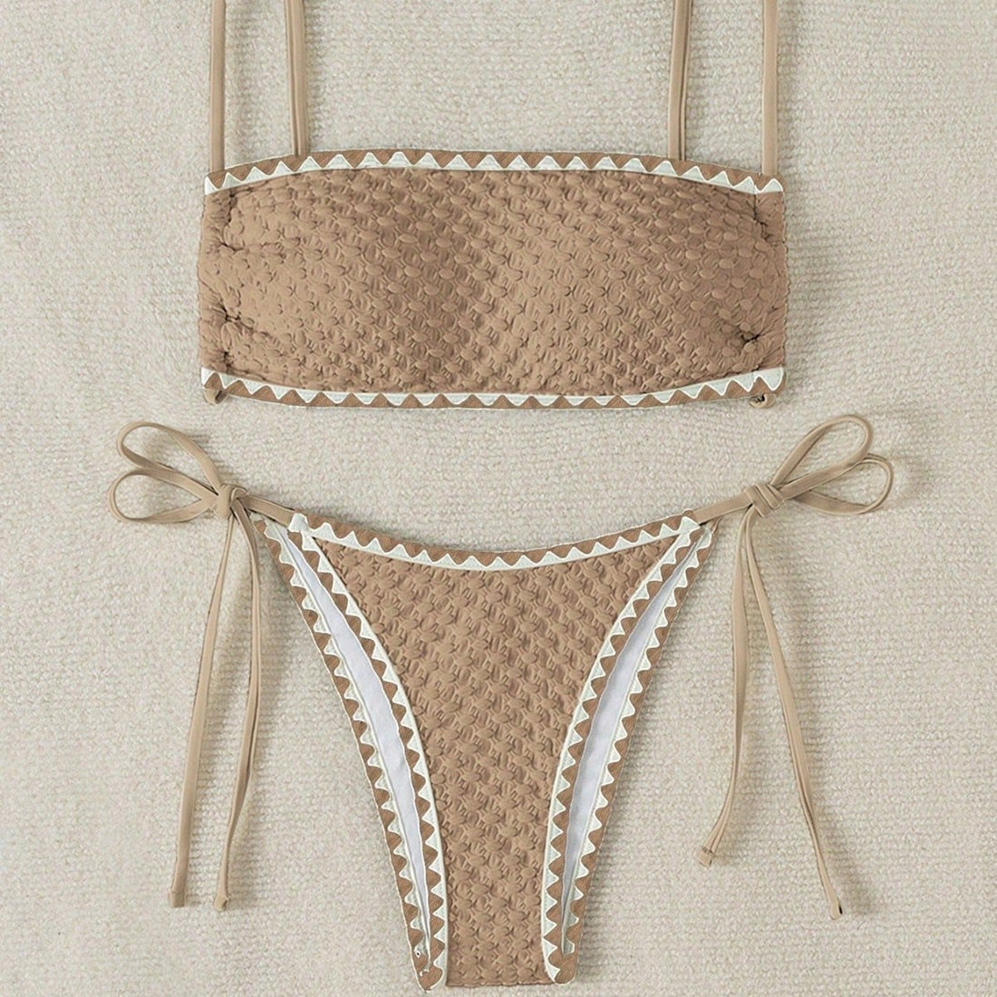Damen Geripptes Bandeau-Bikinioberteil – Maréssa
