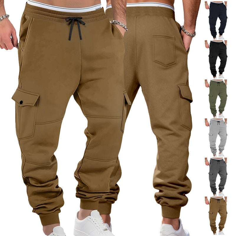 Herren nan sportive Jogginghose mit Cargotaschen Kordelzug und geripptem Knöchelsaum Echo Archiv