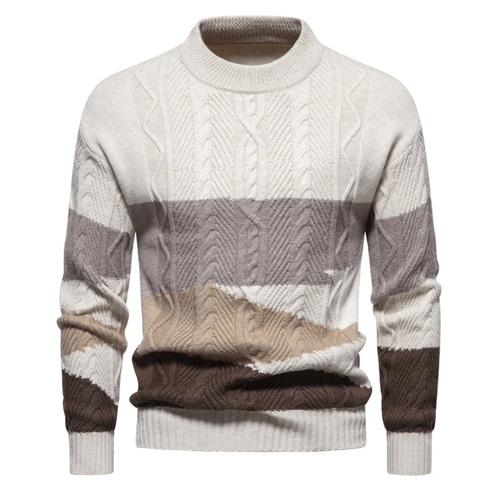 Herren Strickpullover mit modernem Zopfdesign und grafischen Akzenten Echoarchiv