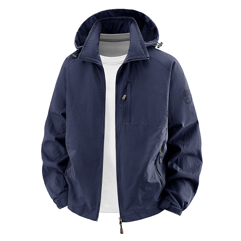 Unisex nan leichte wasserdichte Outdoorjacke mit Kapuze und wasserdichten Reißverschlusstaschen Echo Archiv