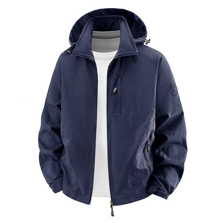 Unisex nan leichte wasserdichte Outdoorjacke mit Kapuze und wasserdichten Reißverschlusstaschen Echo Archiv