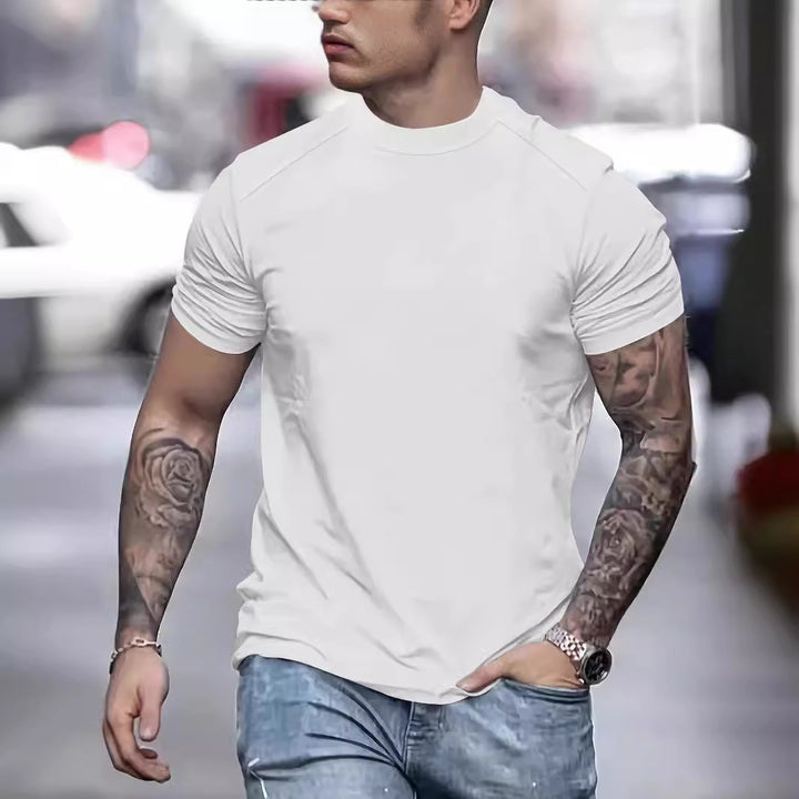 Herren modisches T-Shirt mit strukturierter Schulterpartie Echoarchiv