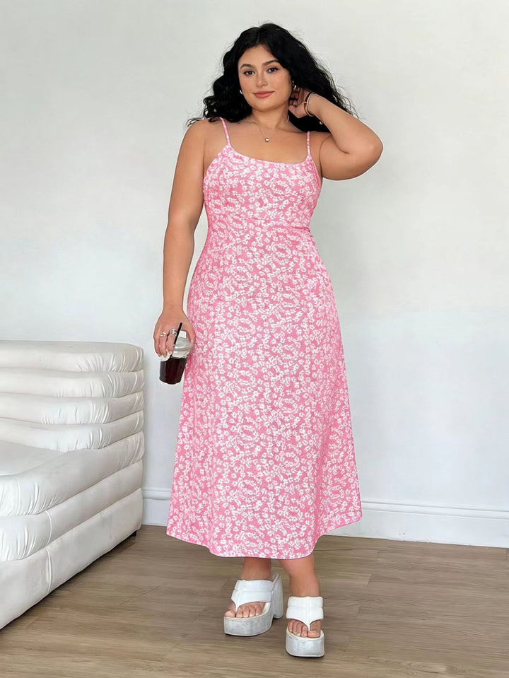 Damen Maxikleid mit feinem Blumenmuster und verstellbaren Spaghettiträgern Echo Archiv