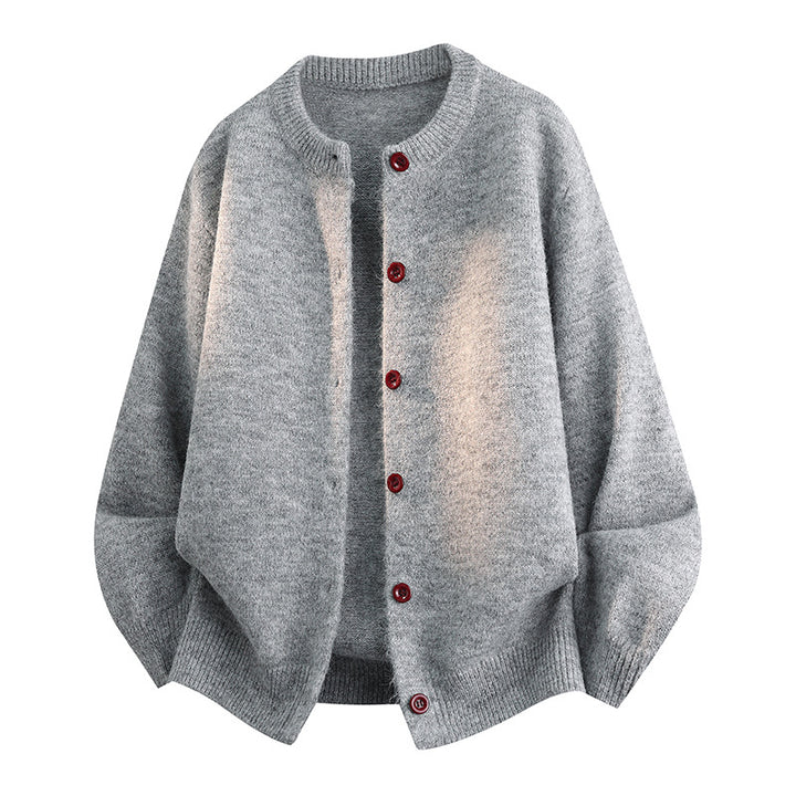 Damen Komfortable Strickjacke mit Knopfleiste Echoarchiv