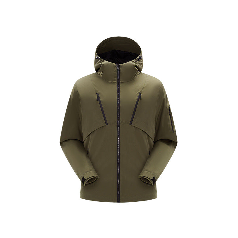 Herren Technische Softshelljacke mit Kapuze, wasserabweisender Membran und multiplen Reißverschlusstaschen Echo Archiv