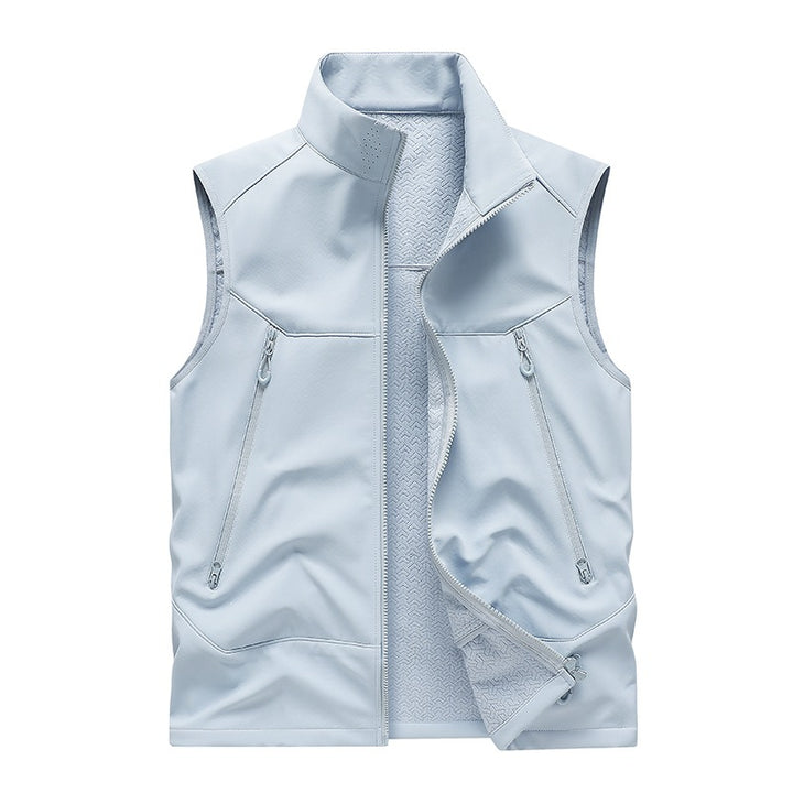 Herren Wasserabweisende Softshell-Weste mit Stehkragen, Reißverschlusstaschen & Atmungsaktivem Futter Echoarchiv