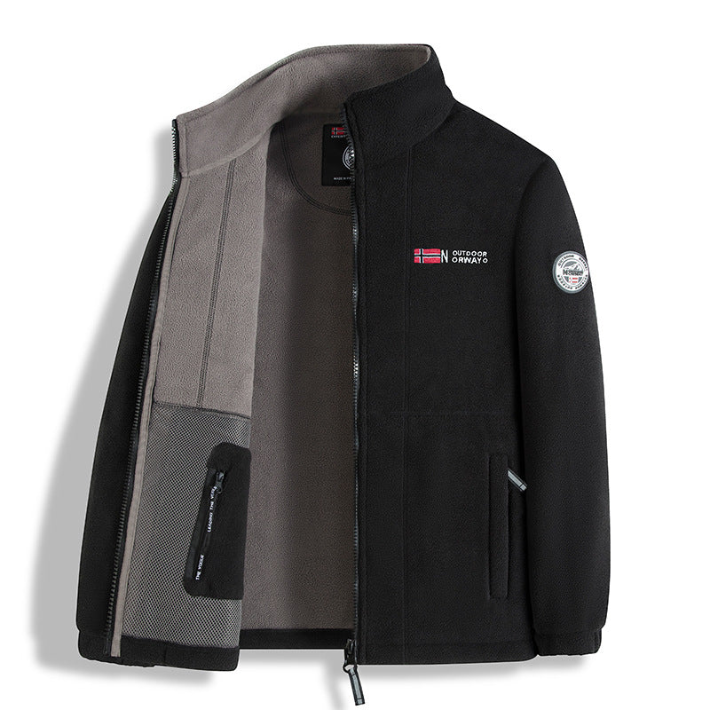 Herren Fleecejacke mit Microfleece-Innenfutter, Stehkragen und Zwei-Wege-Reißverschluss Echo Archiv