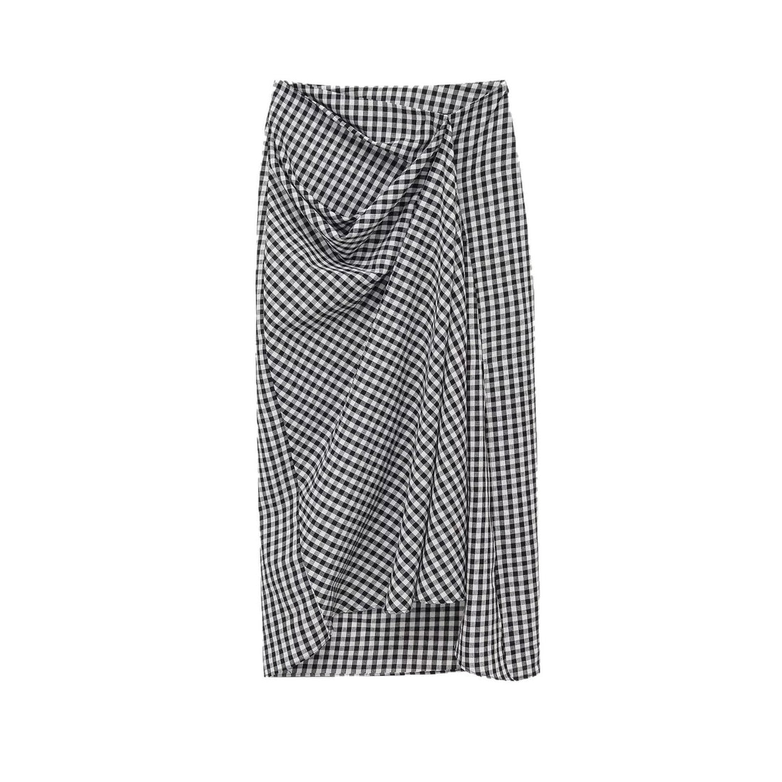 Damen Midirock mit Wickeldetail und Vichy-Karos Echoarchiv
