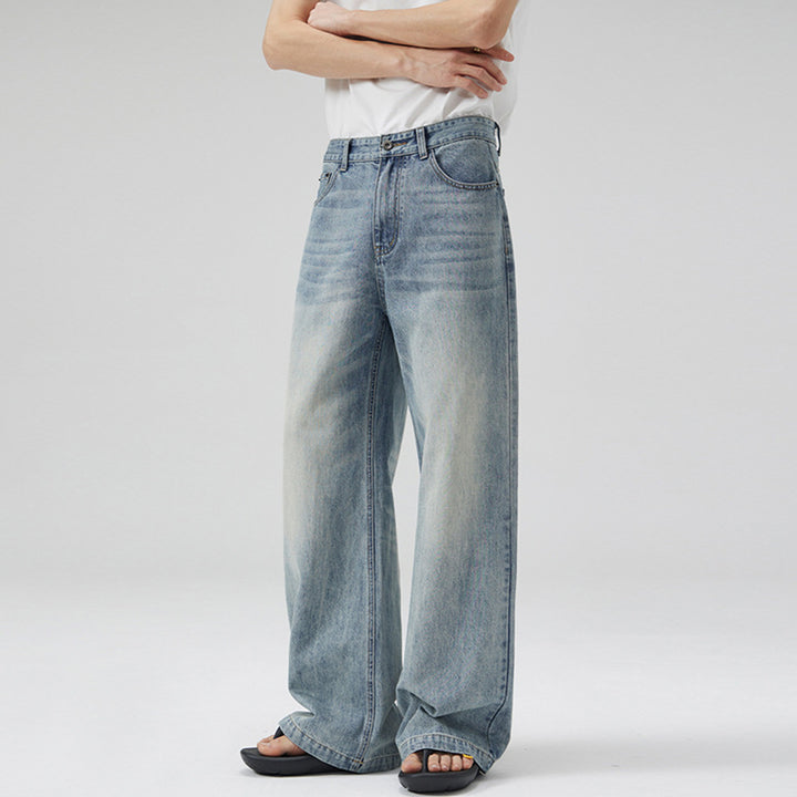 Herren Weit geschnittene Vintage-Denim-Jeans mit hoher Taille und weitem Bein Echo Archiv
