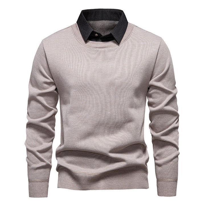 Herren nan Feinstrickpullover mit integriertem Hemdkragen und schmaler Silhouette Echo Archiv