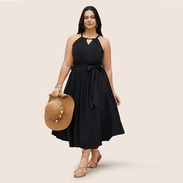 Damen Midikleid mit verstellbarem Träger und elastischem Taillengürtel Echo Archiv