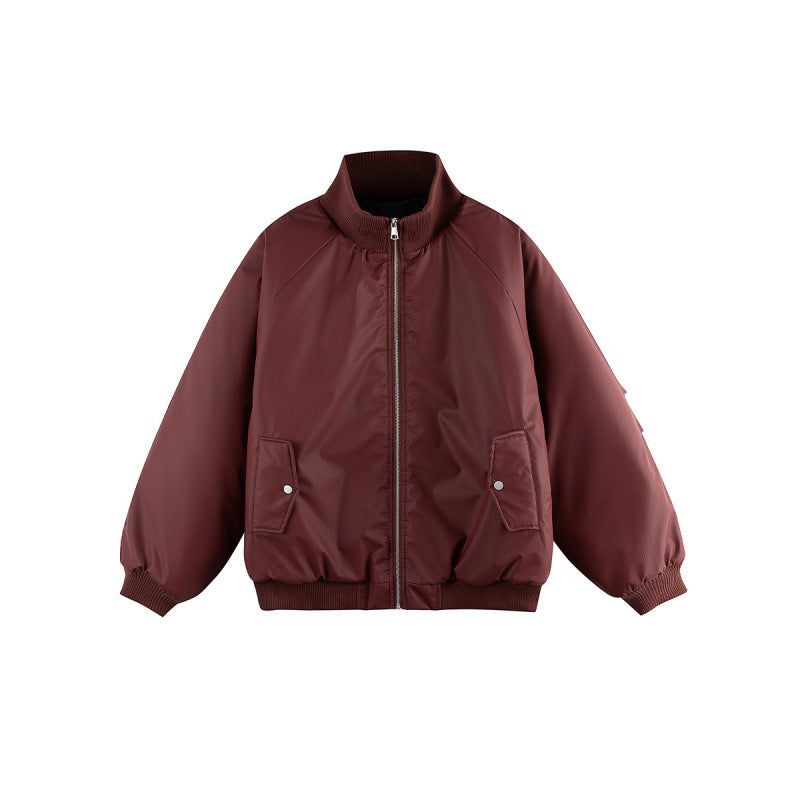 Unisex Boxy-Übergangs-Bomberjacke mit Stehkragen und Pattentaschen Echo Archiv