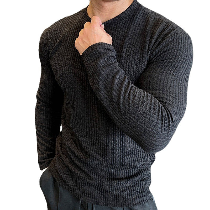 Herren Langarmshirt mit strukturiertem Gewebe Echoarchiv