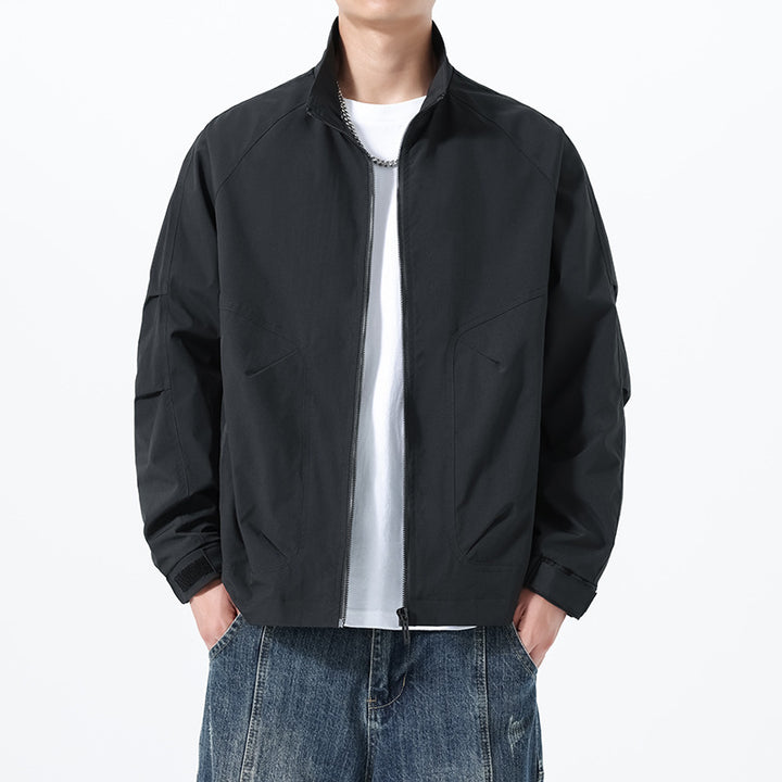 Herren Leichte Utility-Übergangsjacke mit Stehkragen, Raglanärmeln und verstellbaren Klettbündchen Echo Archiv