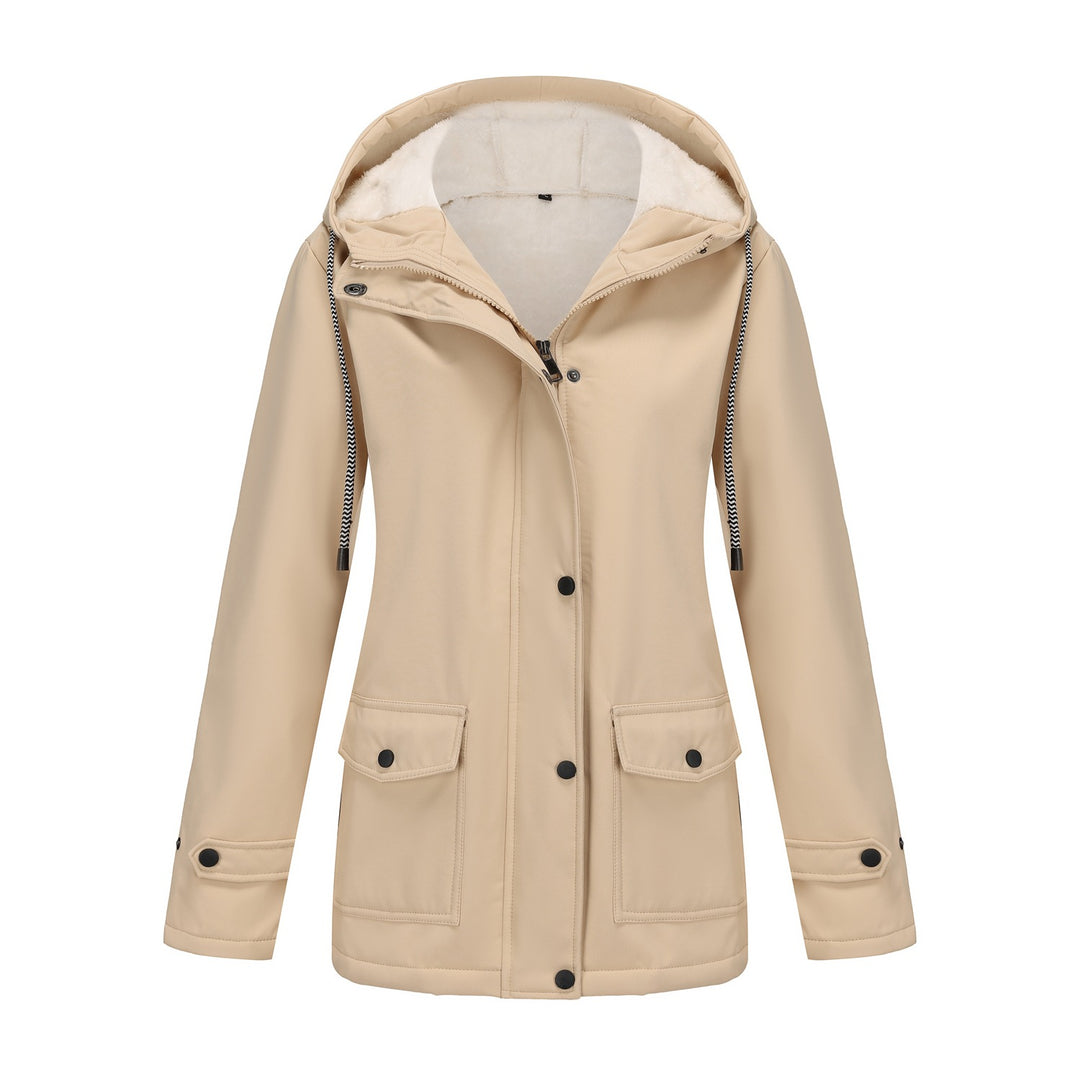 Damen nan wasserabweisender Parka mit Teddyfutter verstellbarer Kapuze und aufgesetzten Taschen Echo Archiv