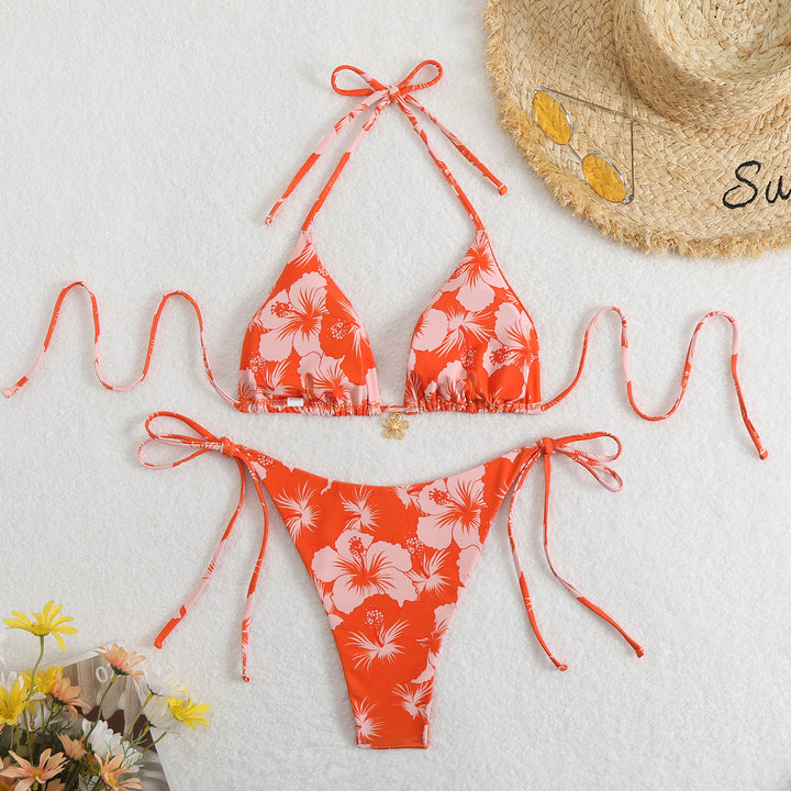 Damen Triangel-Bikini mit floralem Design und verstellbaren Trägern Echo Archiv