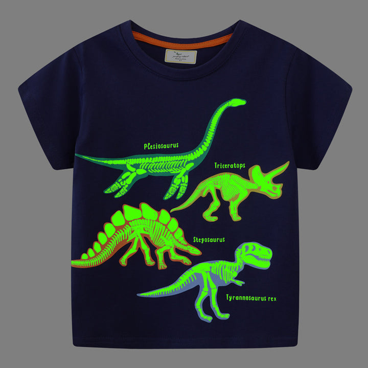 Jungen T-Shirt mit Dinosaurier-Skelett-Motiv Echo Archiv