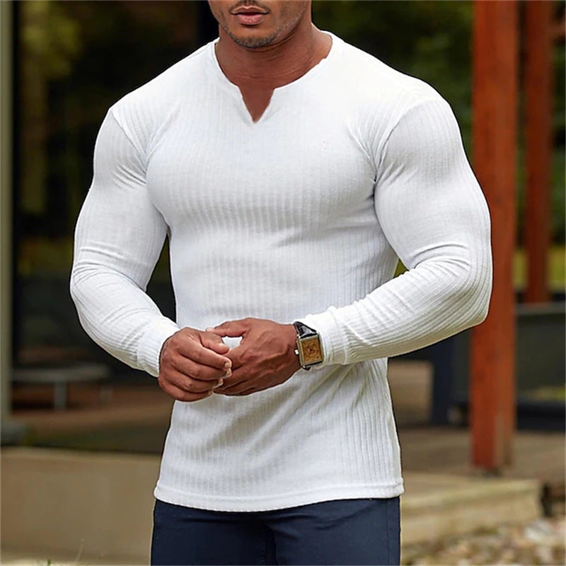 Herren Langarmshirt mit V-Ausschnitt Echoarchiv