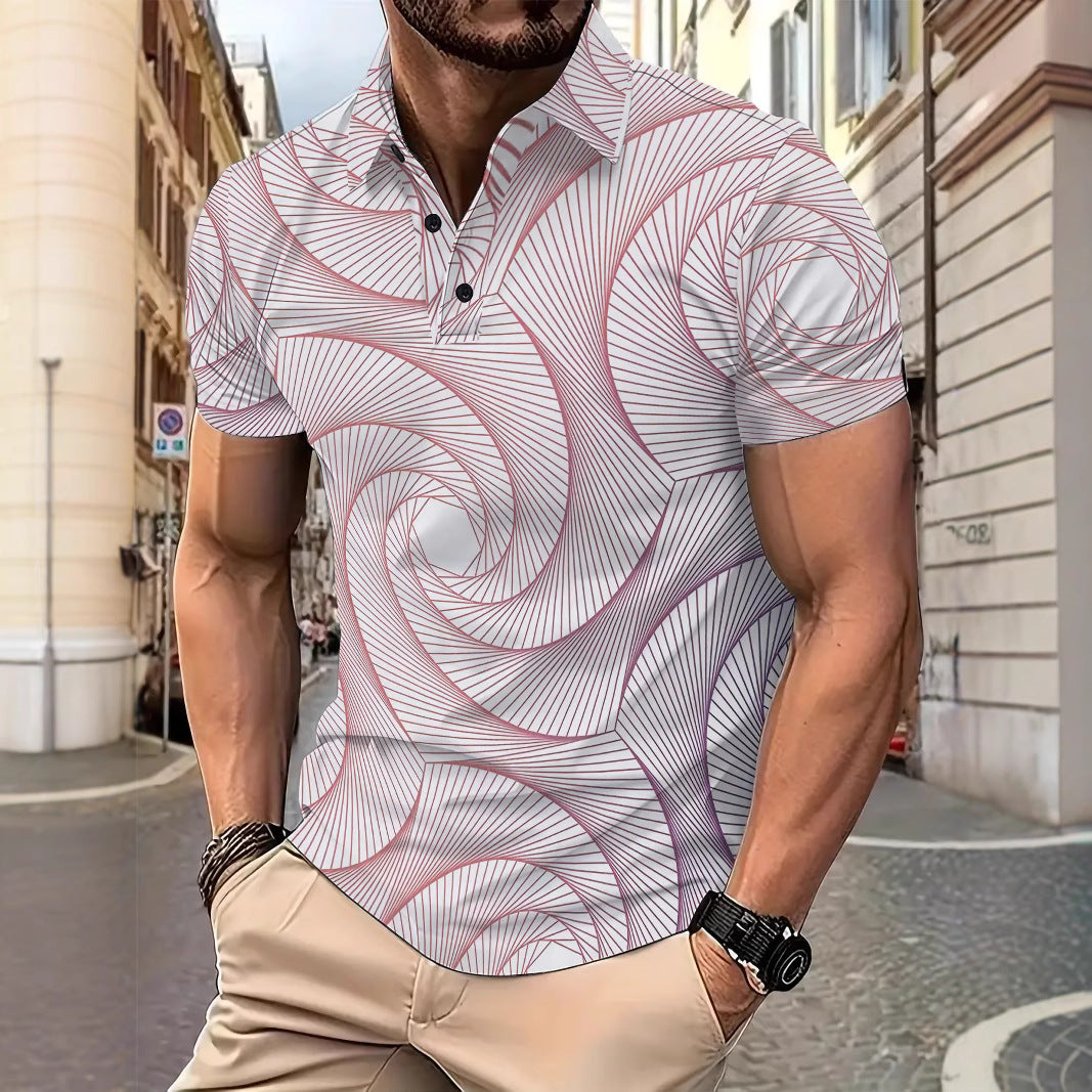 Herren Poloshirt mit einzigartigem geometrischem Design Echoarchiv