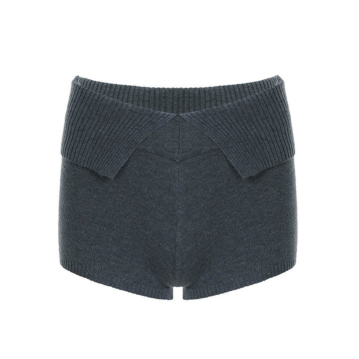 Damen komfortable und elegante Strick-Shorts mit hohem Bund Echo Archiv