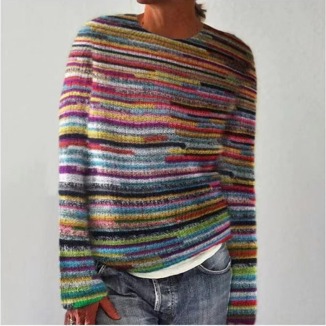 Damen nan bestickter Strickpullover mit reliefartiger Blumenstickerei und Rundhalsausschnitt Echo Archiv
