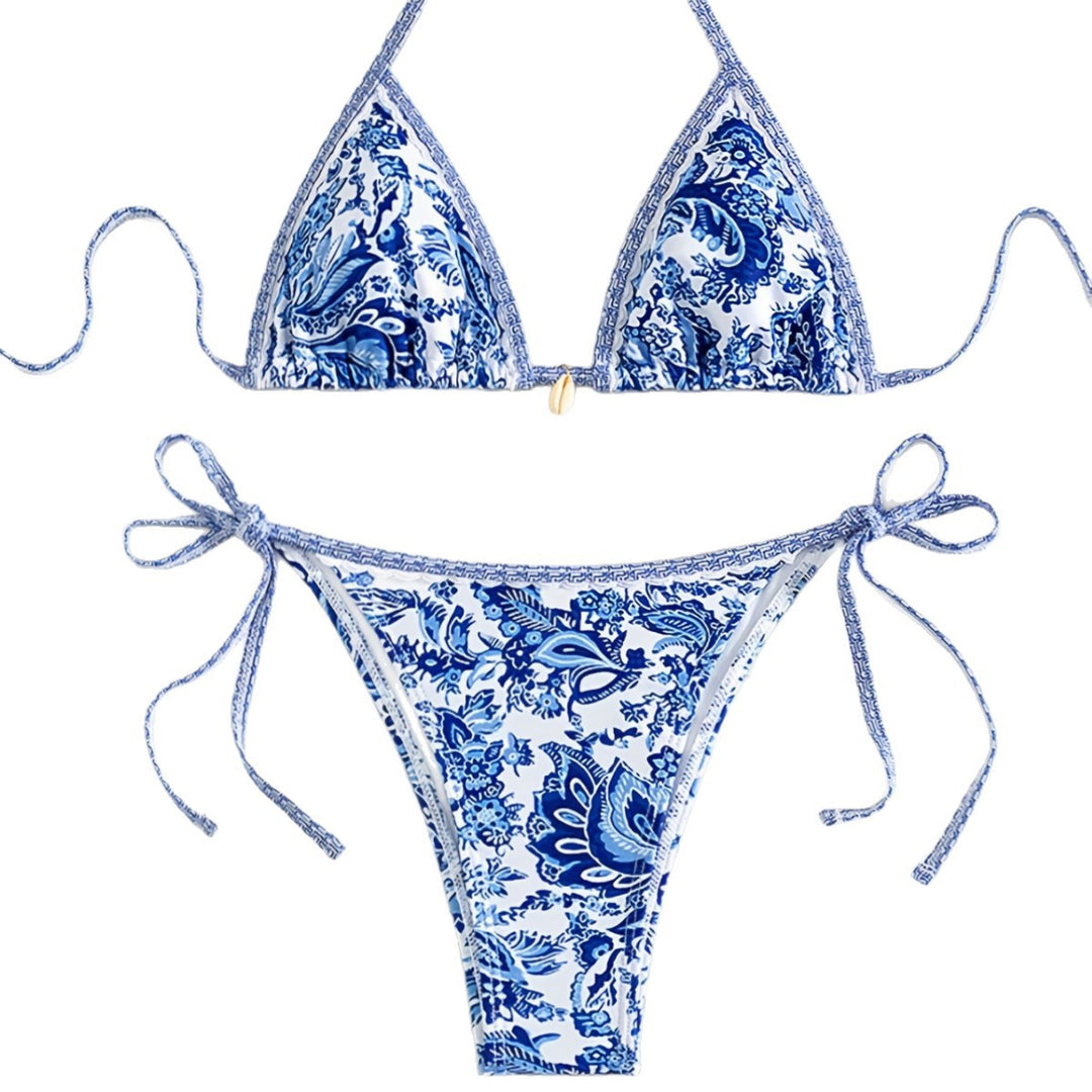 Damen Triangel-Bikini mit floralen Mustern Echo Archiv