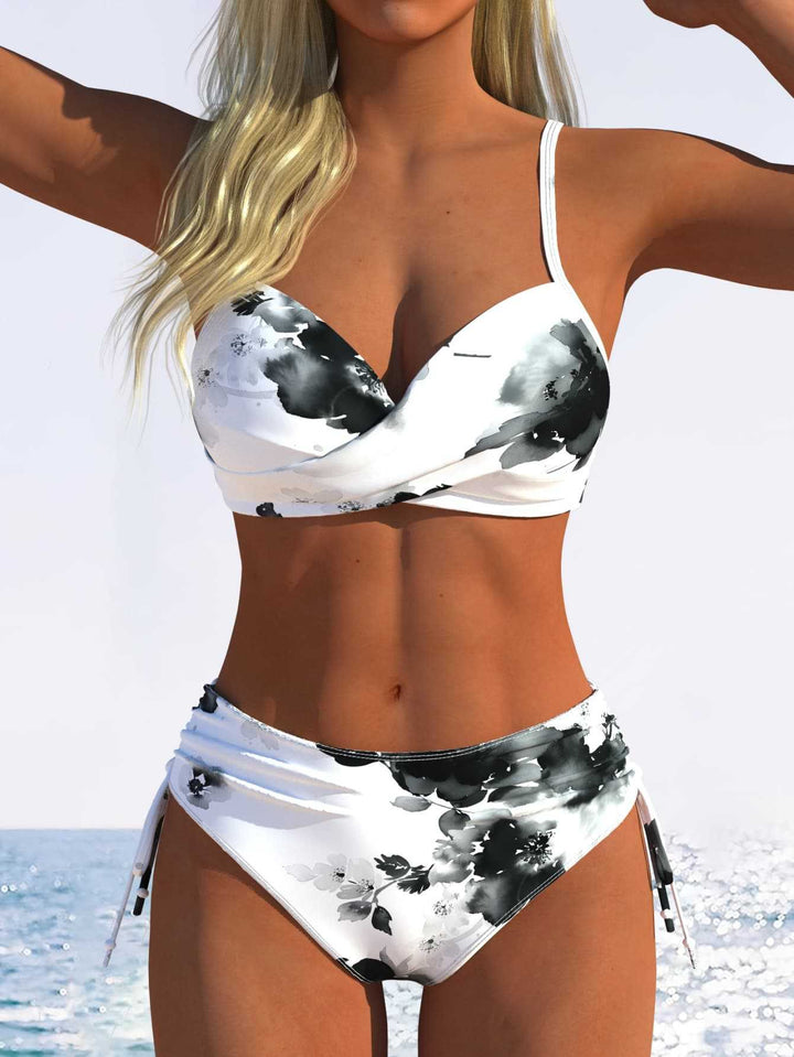 Damen Bikini-Set mit geometrischem Design und verstellbarem Bund Echo Archiv