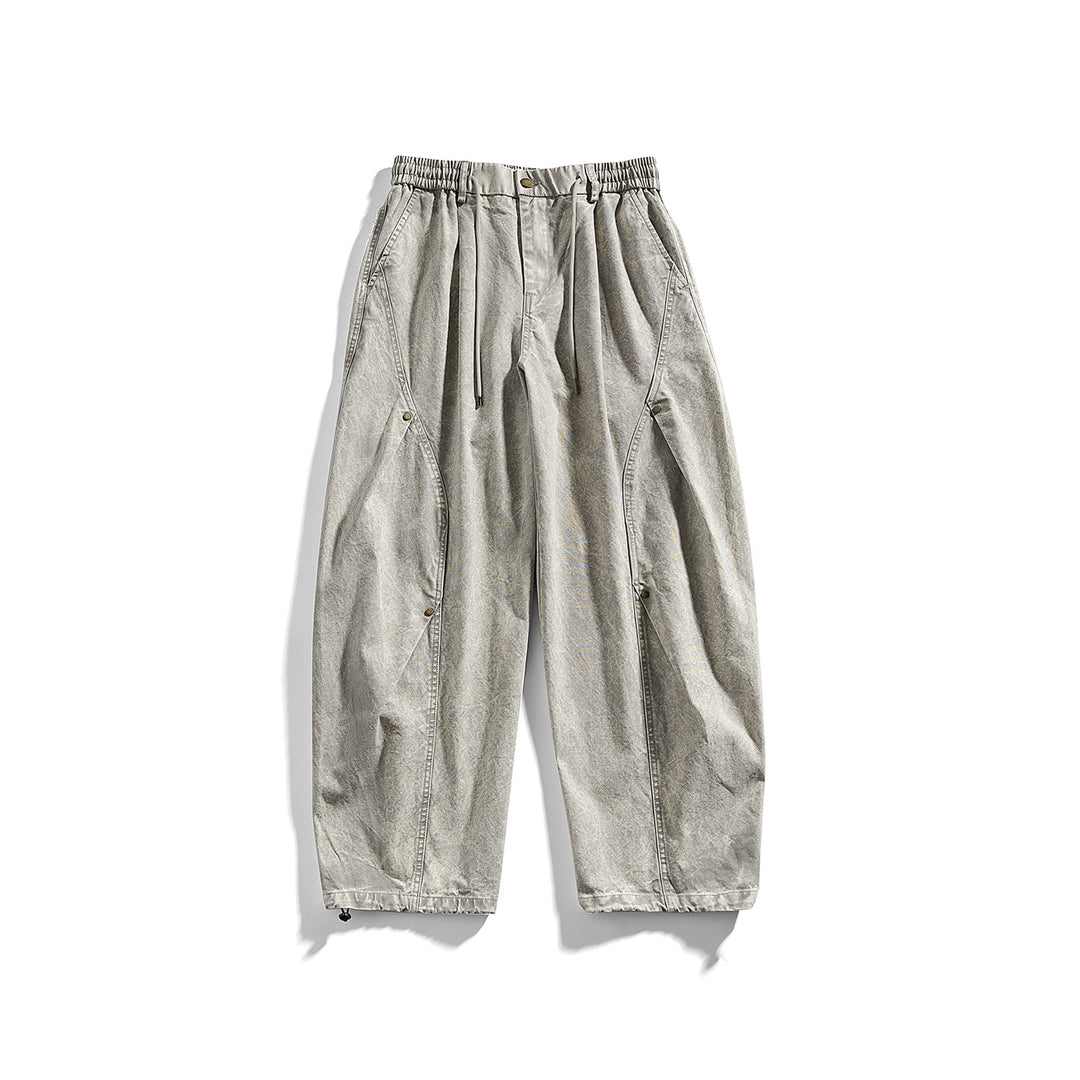 Herren weite Baumwoll-Cargohose mit Elastikbund, Kordelzug und Utility-Details Echo Archiv
