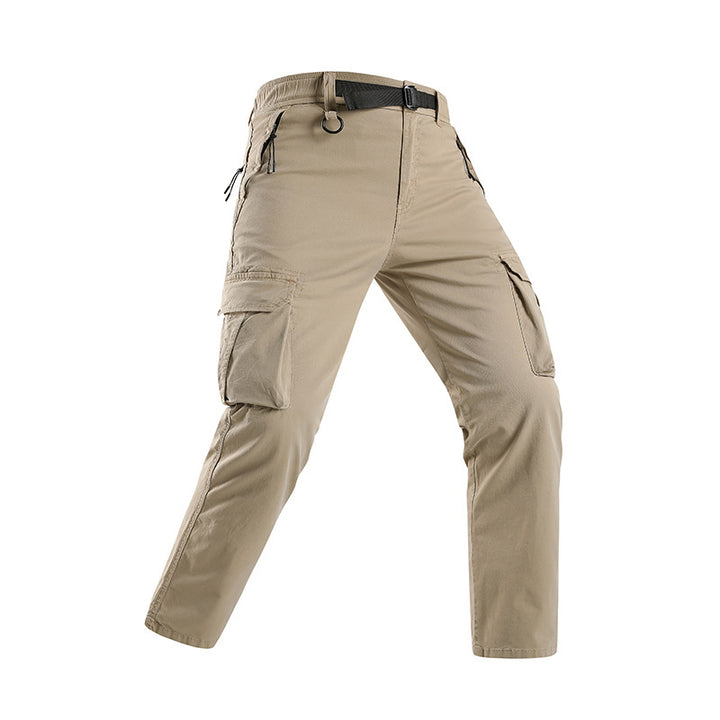 Herren Leichte Stretch-Canvas-Cargohose mit integriertem Webgürtel und Reißverschluss-Taschen Echo Archiv