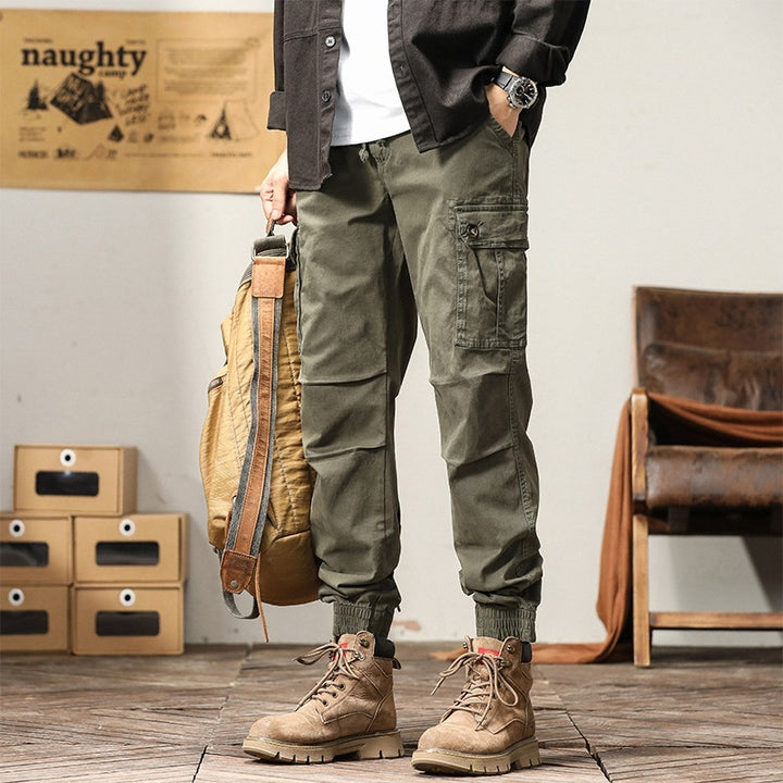 Herren Cargo-Joggerhose mit Kordelzug, Mehrfachtaschen & elastischen Bündchen Echoarchiv
