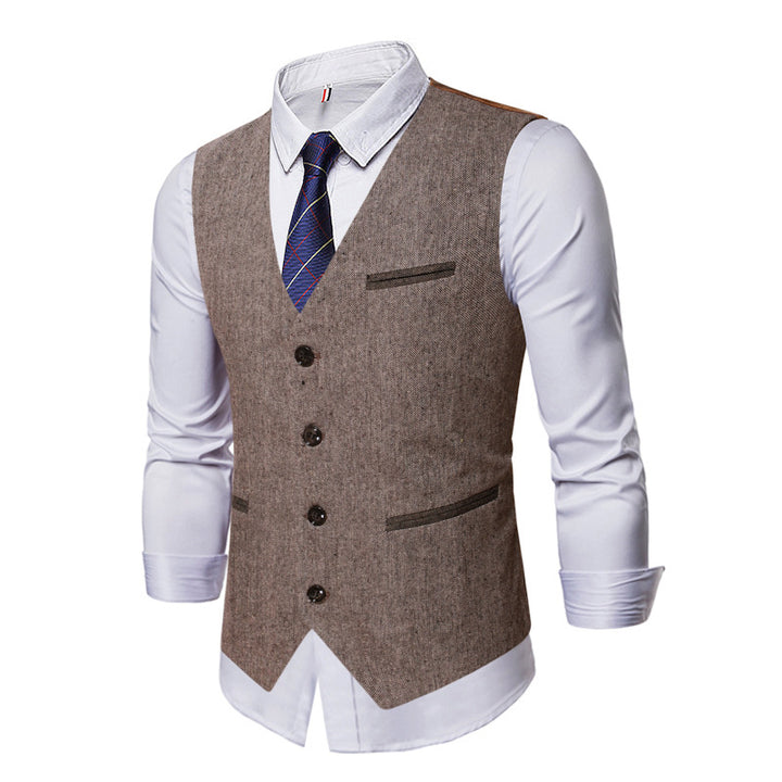 Herren elegante Anzugweste mit Kontrastdetails Echoarchiv