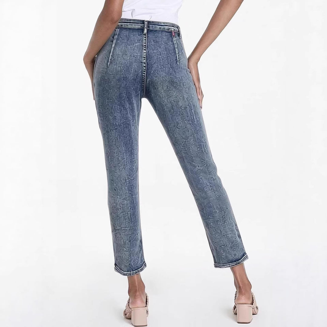 Damen Slim-Fit Jeans mit modernem Used-Effekt und hoher Taille Echo Archiv