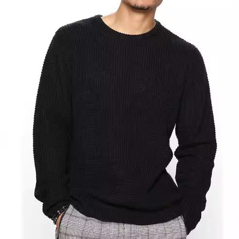 Herren Strukturierter Pullover mit Rundhalsausschnitt Echoarchiv