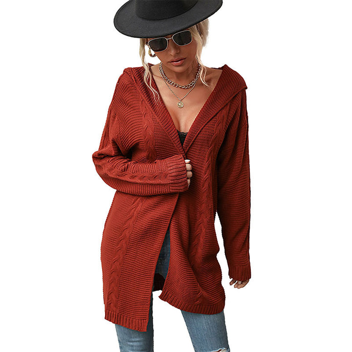 Damen Lange Strickjacke im Feinstrick mit Zopfmuster und lässiger Longline‑Passform – Veloura