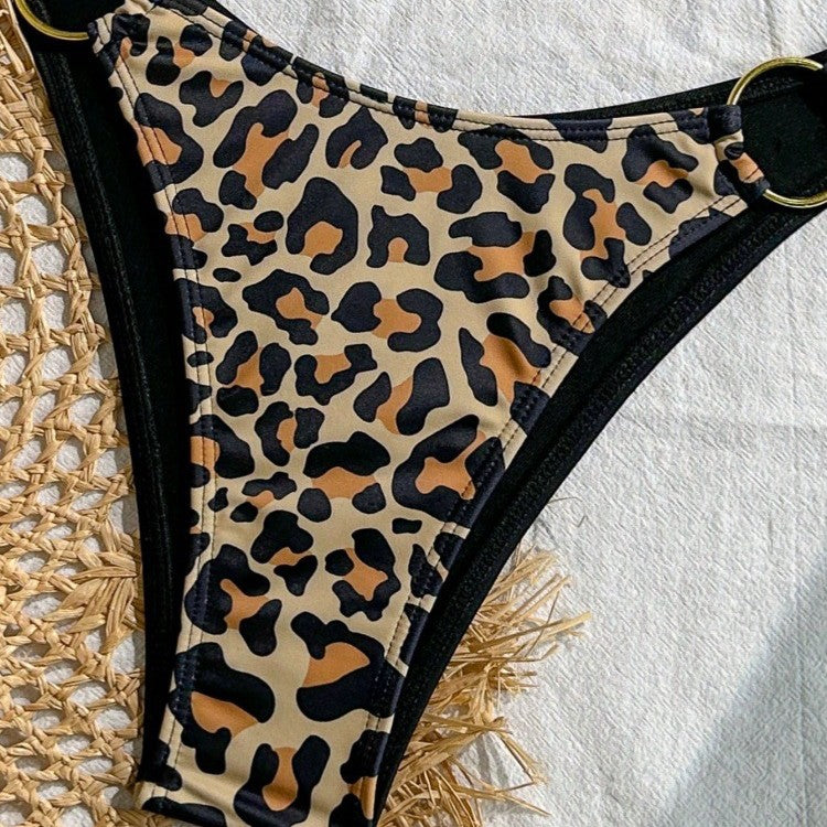 Damen Bikini-Set mit stilvollem Leopardenmuster und verstellbarem Trägersystem Echo Archiv