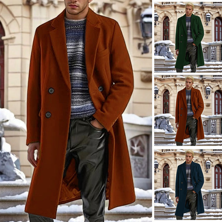 Herren eleganter doppelreihiger Wollmantel Echoarchiv