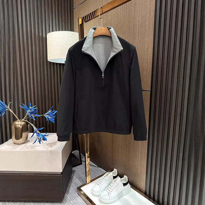 Herren Leichte Reißverschluss-Jacke mit elastischem Saum und kontrastkragen Echoarchiv