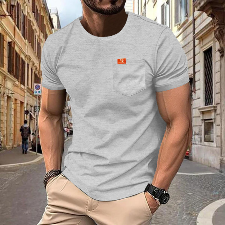 Herren nan Singlejersey-Kurzarmshirt mit aufgesetzter Brusttasche, verstärkten Nähten und Rundhalsausschnitt Echo Archiv