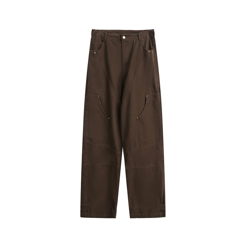 Damen Weite High‑Waist Cargo‑Hose mit Multifunktionstaschen und verstellbarem Saum Echoarchiv
