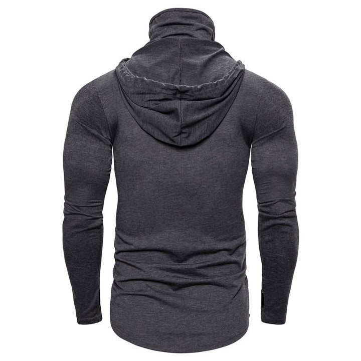 Herren Hoodie mit Skelett-Design und praktischem Gesichtsschutz Echoarchiv
