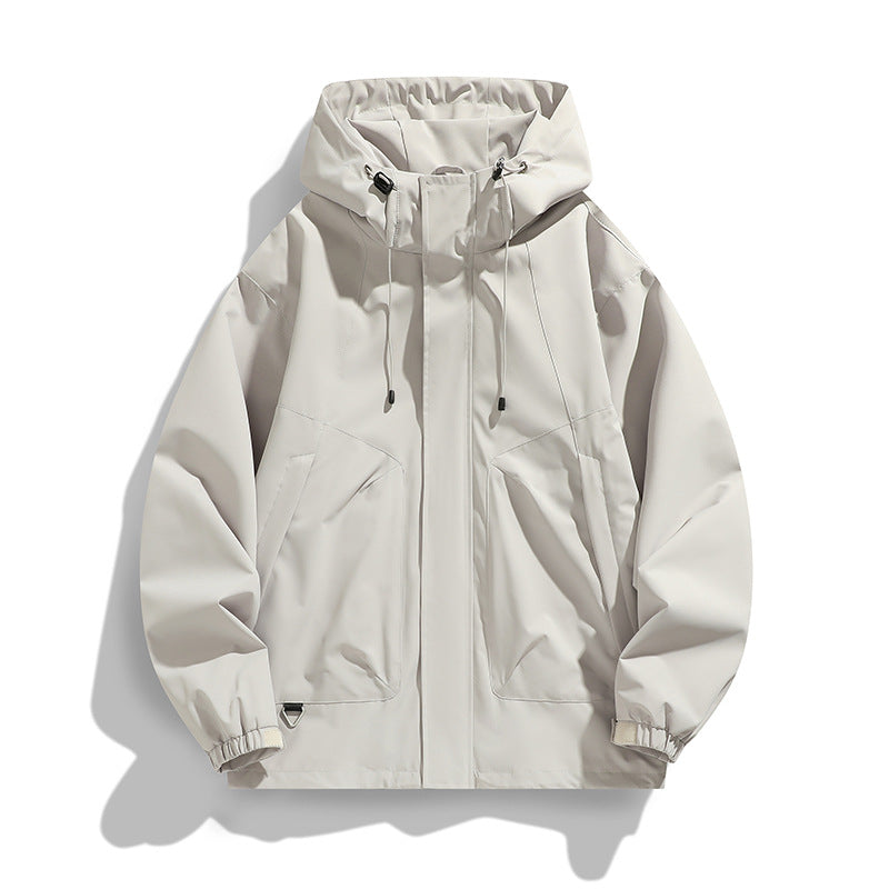 Unisex Leichte wasserdichte Utility-Kapuzenjacke mit verstellbaren Bündchen und großen Eingrifftaschen Echo Archiv